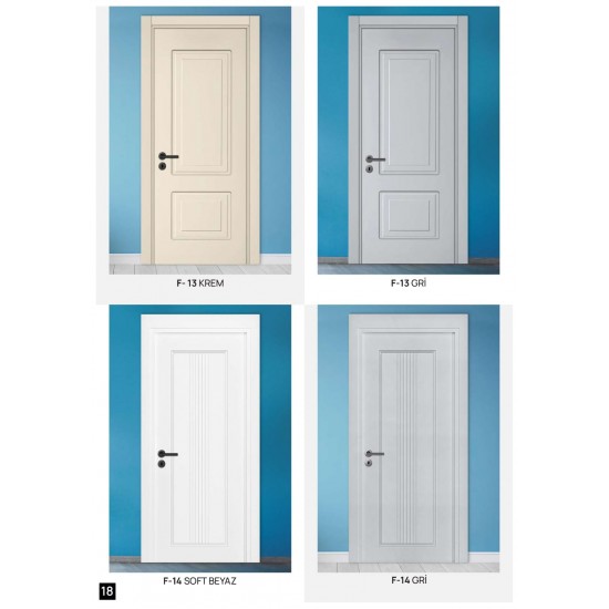 F-13 KREM / GRİ F-14 SOFT BEYAZ / GRİ PVC KAPI SERİSİ