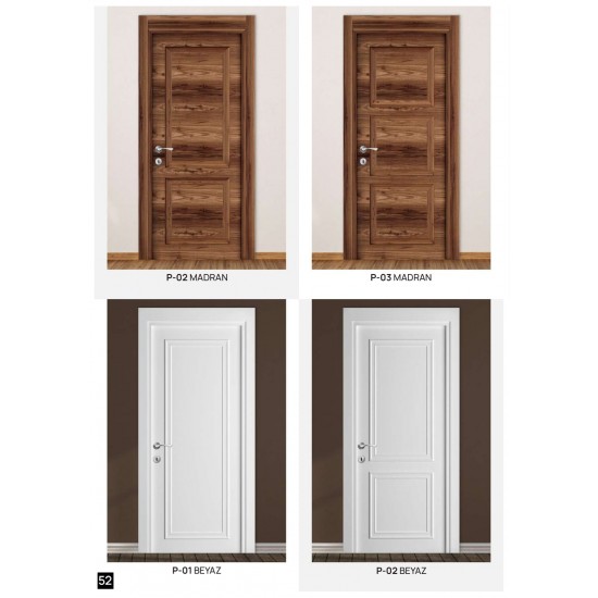 P-02 P-03 MADRAN P-01 P-02 BEYAZ GÖBEKLİ MİKROLAMİNE KAPI