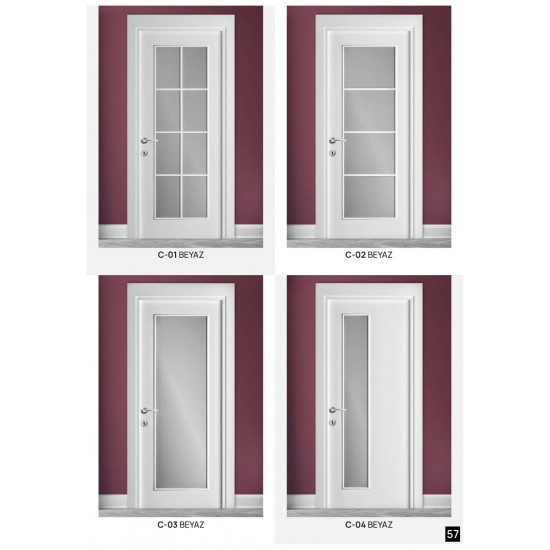C-01 C-02 C-03 C-04 BEYAZ CAMLI KAPI SERİSİ