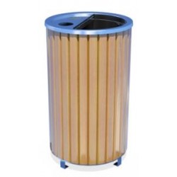 AHŞAPLI ÇÖP KOVASI - METAL KAPAK - ÇÖP KUTUSU KARE VEYA OVAL